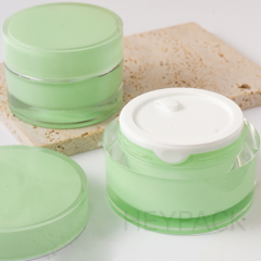 50g skincare acrylic cream jar container green inside color